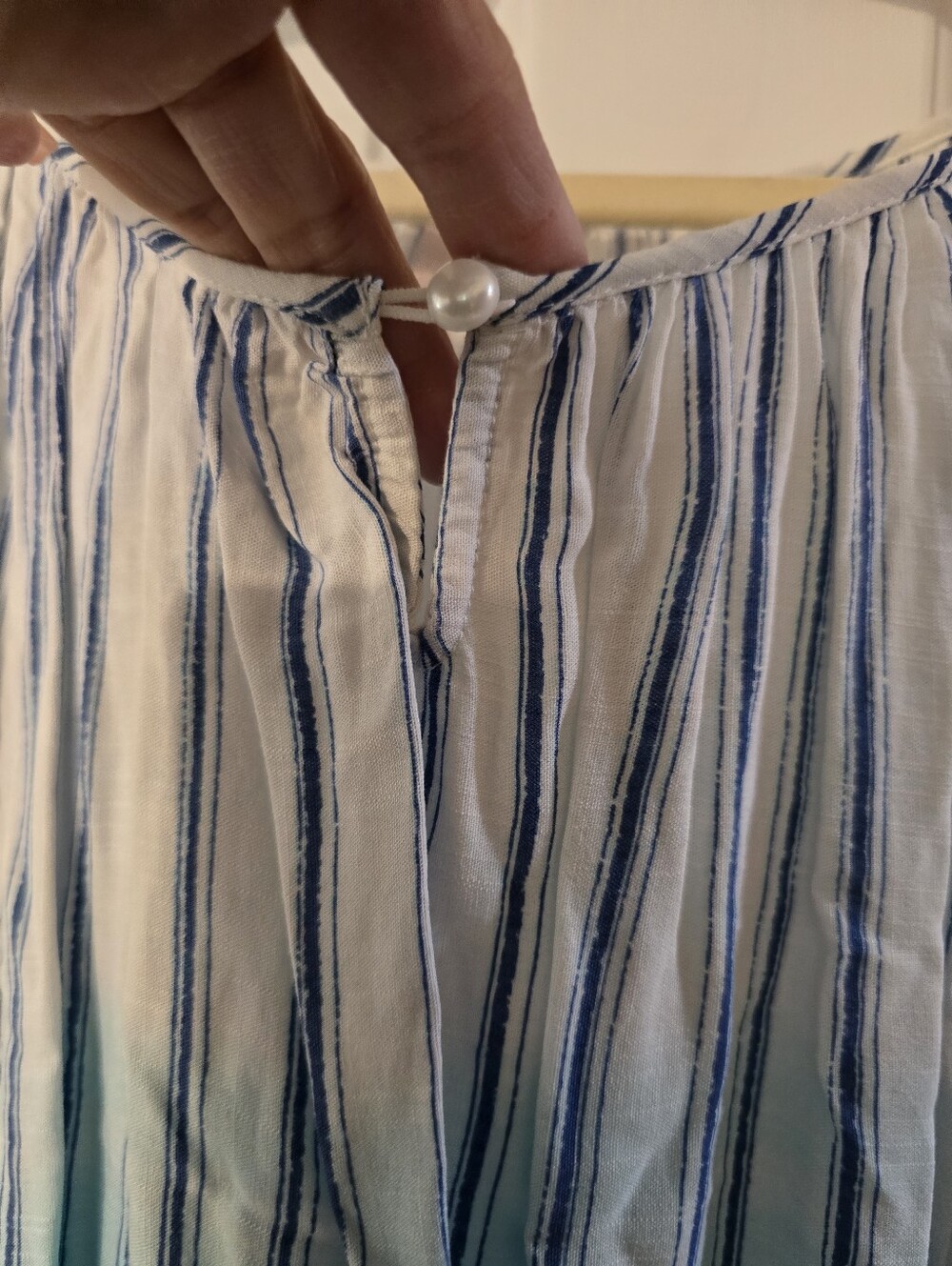 Allison Daley Blue Ombre Striped Peasant Top - Picture 4 of 6